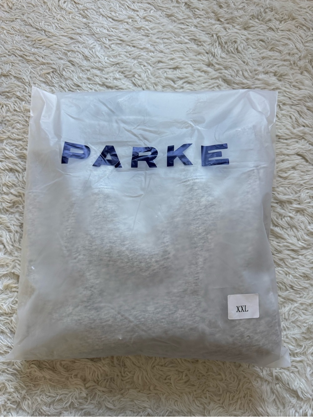 Parke Grey Crewneck Sweater with Pink Gingham PARKE Logo - Picture 4 of 4